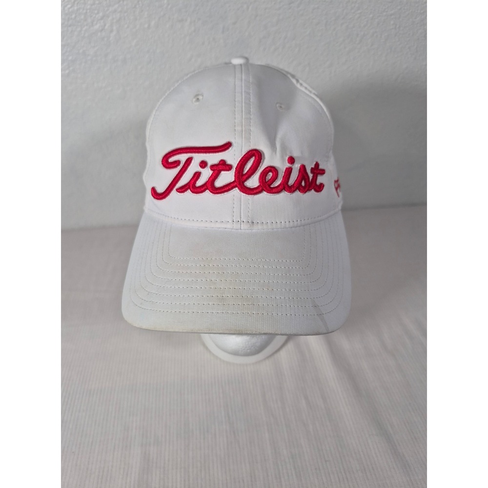 Titleist White Red FJ FootJoy Performance Golf Hat Adjustable Strapback Cap - Picture 5 of 9